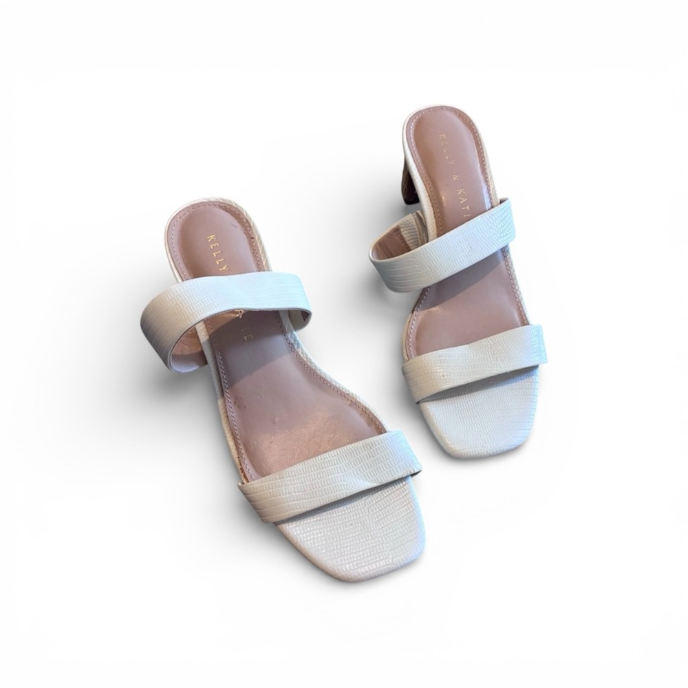 Kelly & Katie Heeled Sandals Cream Size 6.5 - Picture 2 of 6